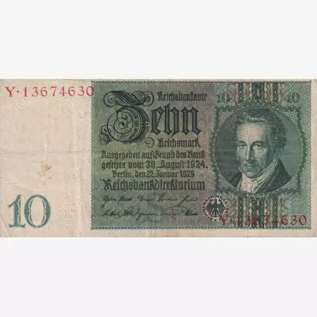 Németország 10 reichsmark 1929. Y   P180
