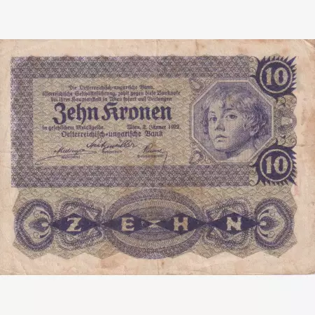 Ausztria 10 kronen 1922.  P75