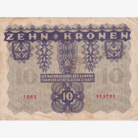 Ausztria 10 kronen 1922.  P75