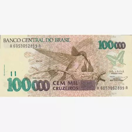 Brazilia 100.000 cruzeiros 1992-93.  P235