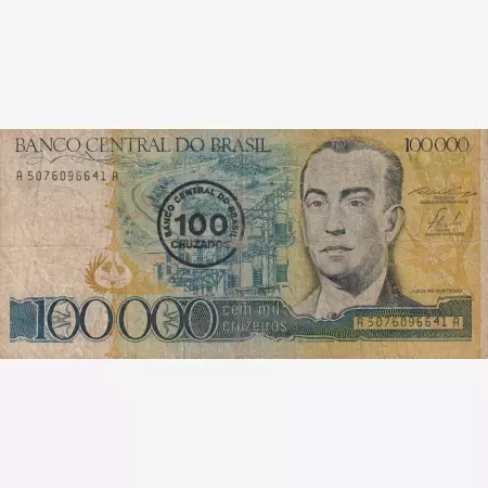 Brazilia 100/100.000 cruzeiros 1986.  P208