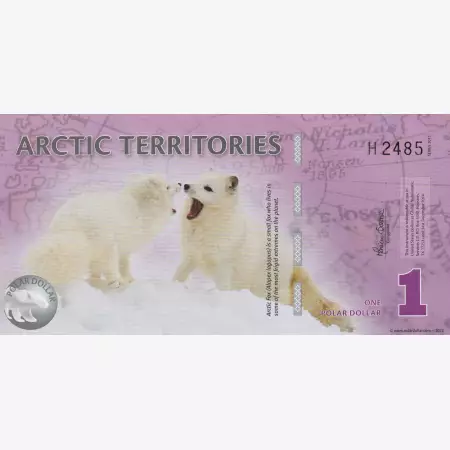 Arctic Territories 1 dollár 2012. Polimer