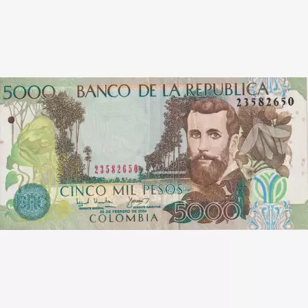 Kolumbia 5000 pesos 2004.  P452e