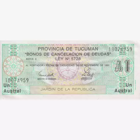 Argentina 1 austral 1991.  P-S 2711