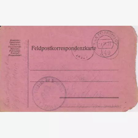 I.Vh.1916. Tábori Postai Levlap. TP. 240