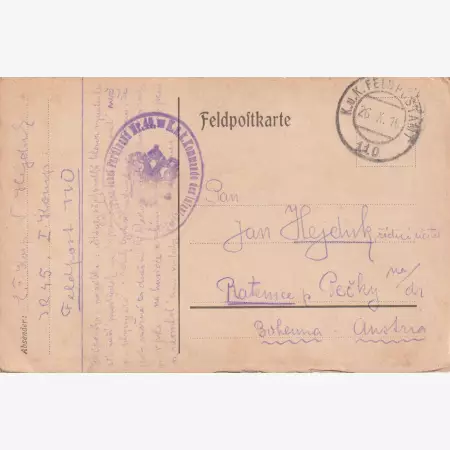 I.Vh.1916. Tábori Postai Levlap. TP. 110  No 45