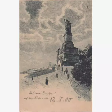 Németország Niederwald emlékmű 1900.