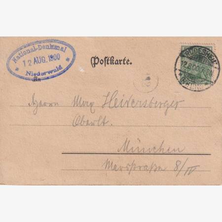 Németország Niederwald emlékmű 1900.