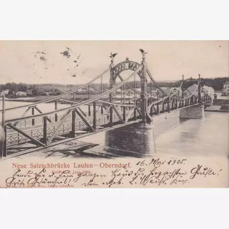 Németország Oberndorf-Laufen közötti híd 1905.