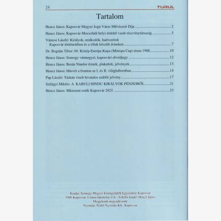 TURUL 2025. IV. évfolyam. 2.szám