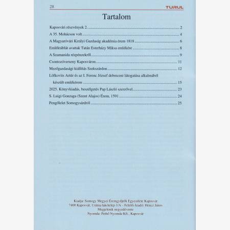 TURUL 2025. IV. évfolyam. 3.szám