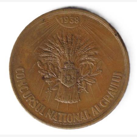 II.Károly román király "Nemzeti Búzaverseny" 1938. Br. 50,5mm