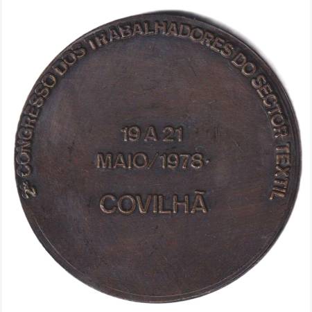 Textilipari Dolgozók 2.Kongresszusa Covilha 1978. Br. 71mm 134gr. Eredeti dobozában