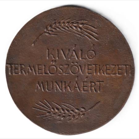 T.O.T. Kiváló Termelőszövetkezeti Munkáért Somogyi Árpád Br. 95mm  353gr.
