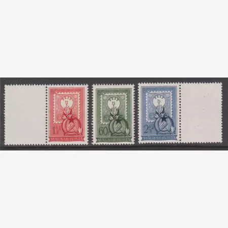 1951.Bélyegnap 24, (1255-1257)** 80 éves a magyar bélyeg