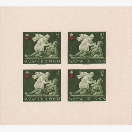 1942. Vöröskereszt II. (729A-731A)** vágott bélyeg kisív
