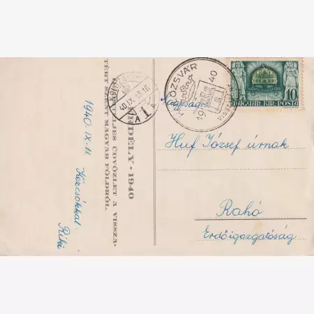 1940. KOLZSVÁR Visszatért levelezőlap