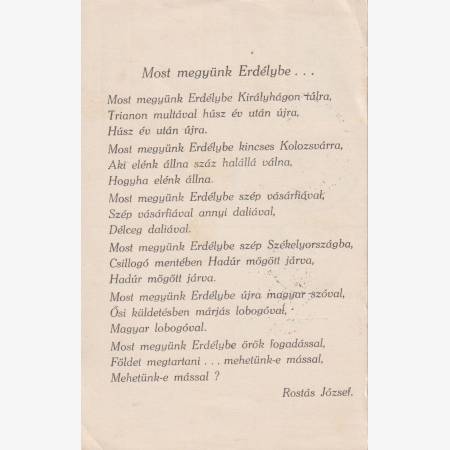 1940. KOLZSVÁR Visszatért levelezőlap