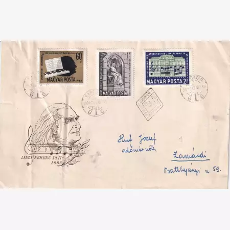 1961. Futott boríték Liszt Ferenc