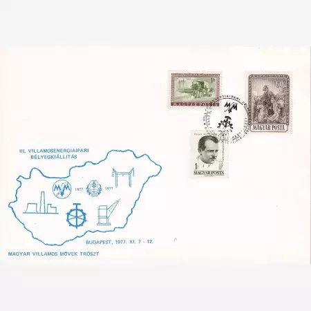 1977. Emléklap III.Villamosenergiaipari bélyeg kiállítás