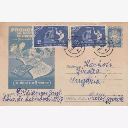 1960. Román szerencsejáték reklám levelező-lap