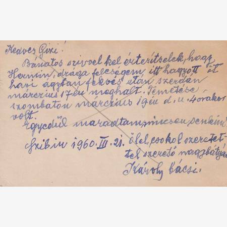 1960. Román szerencsejáték reklám levelező-lap