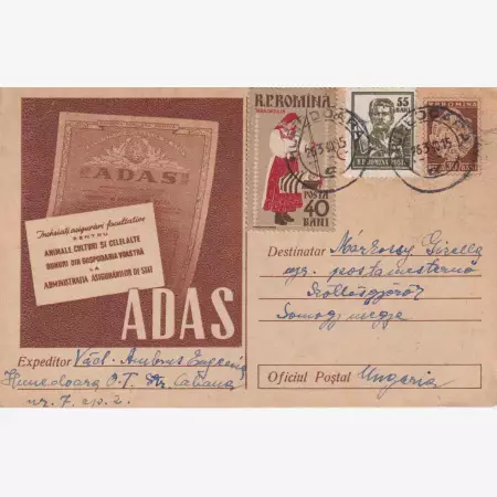 1963. ADAS bíztósitó levelező-lap