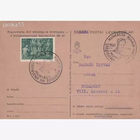 1944. Munkácsy Mihály születésének 100. évford.