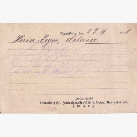 1908. Német levelezőlap