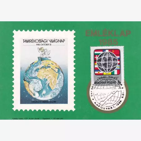 1985. Emléklap Takarékossági Világnap