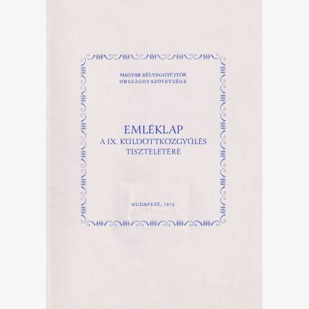 1972.Emléklap IX. Küldöttközgyűlés tiszteletére