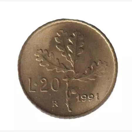 Olaszország 20 lira 1991. Br.