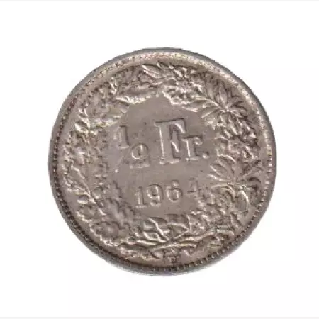 Svájc 1/2 franc  1964. Ezüst 2,5gr/835