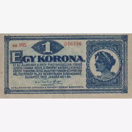 1 Korona 1920.  (aa 005)