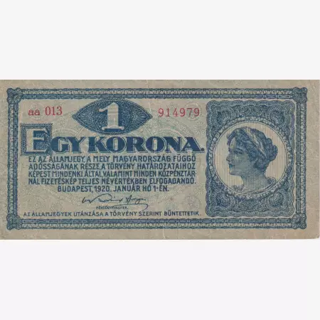 1 Korona 1920.  (aa 013)