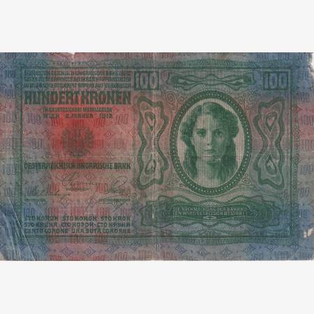 100 Korona 1912. ( 2522 ) Magyarország bélyegzéssel
