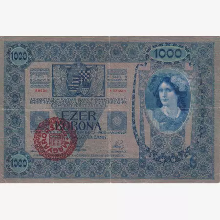 1000 Korona 1902. ( 1476 ) Magyarország bélyegzéssel
