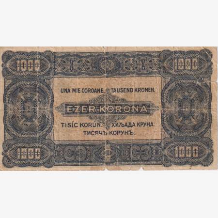 1000 Korona /8 Fillér 1923. ( B 70 ) Nyomdahely megjelölése nélkül
