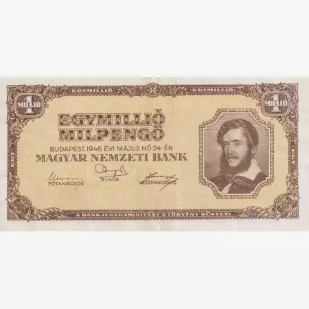Egymillió Milpengő 1946. világos hátlap