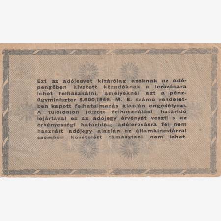 Adójegy 500.000 Adópengőről 1946. ( B 38 )