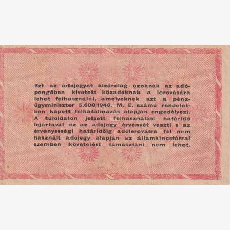 Adójegy 1.000.000 Adópengőről 1946. ( C 27 ) forditott címer!