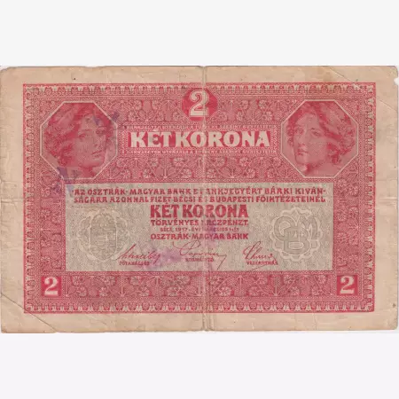 2 Korona 1917. (1529) felülbélyegzett