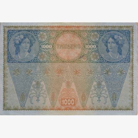 1000 Korona  1902. ( 2595 ) II. kiadás Osztrák felülbélyegzéssel
