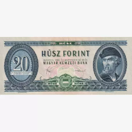20 Forint 1980. ( C 384 ) alacsony sorszám 000514.