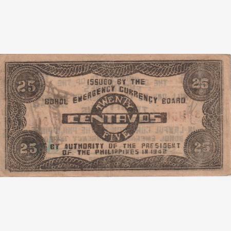 Fülöp-szig. II.Vh. 25 centavos  1942.Ser. BOHOL tartomány  Kat:S133