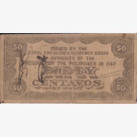 Fülöp-szig. II.Vh. 50 centavos  1942.Ser. BOHOL tartomány  Kat:S134d