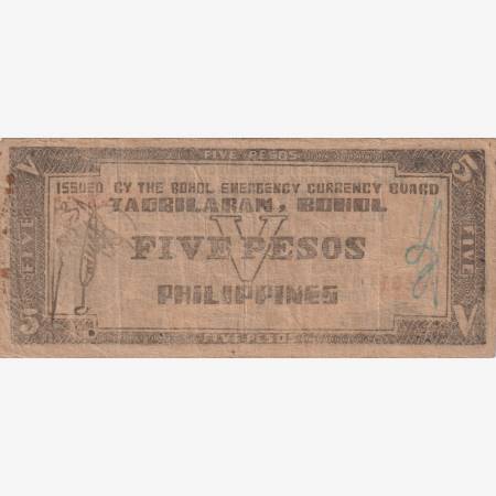 Fülöp-szig. II.Vh. 5 pesos  1942.Ser. BOHOL tartomány  Kat:S136d