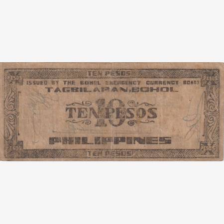 Fülöp-szig. II.Vh. 5 pesos  1942.Ser. BOHOL tartomány  Kat:S136d