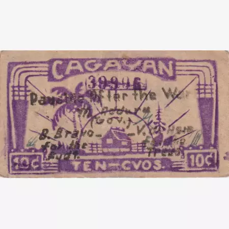 Fülöp-szig. II.Vh. 10 centavos  1942.Ser. CAGAYAN tartomány  Kat:S180a