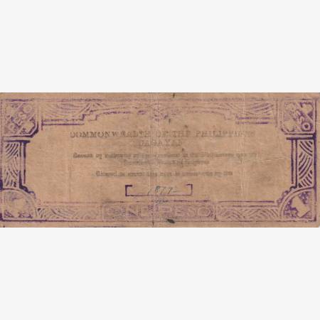 Fülöp-szig. II.Vh. 1 peso  1942.Ser. CAGAYAN tartomány  Kat:S186a